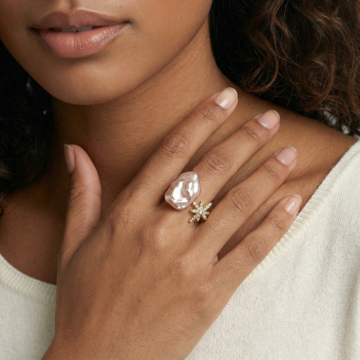 Starlit Pearl Dreams Ring